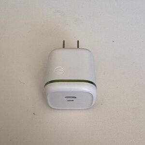 20W White USB-C Wall Charger with Green Accent - AT&T
